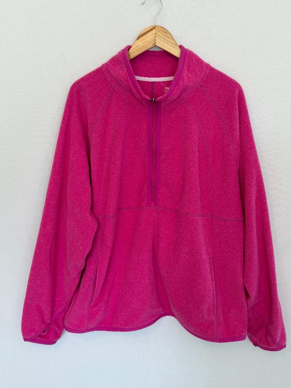 TEK GEAR On The Go Gear Women’s 3X Hot Pink 1/2 Zip Mock Neck Pull Over